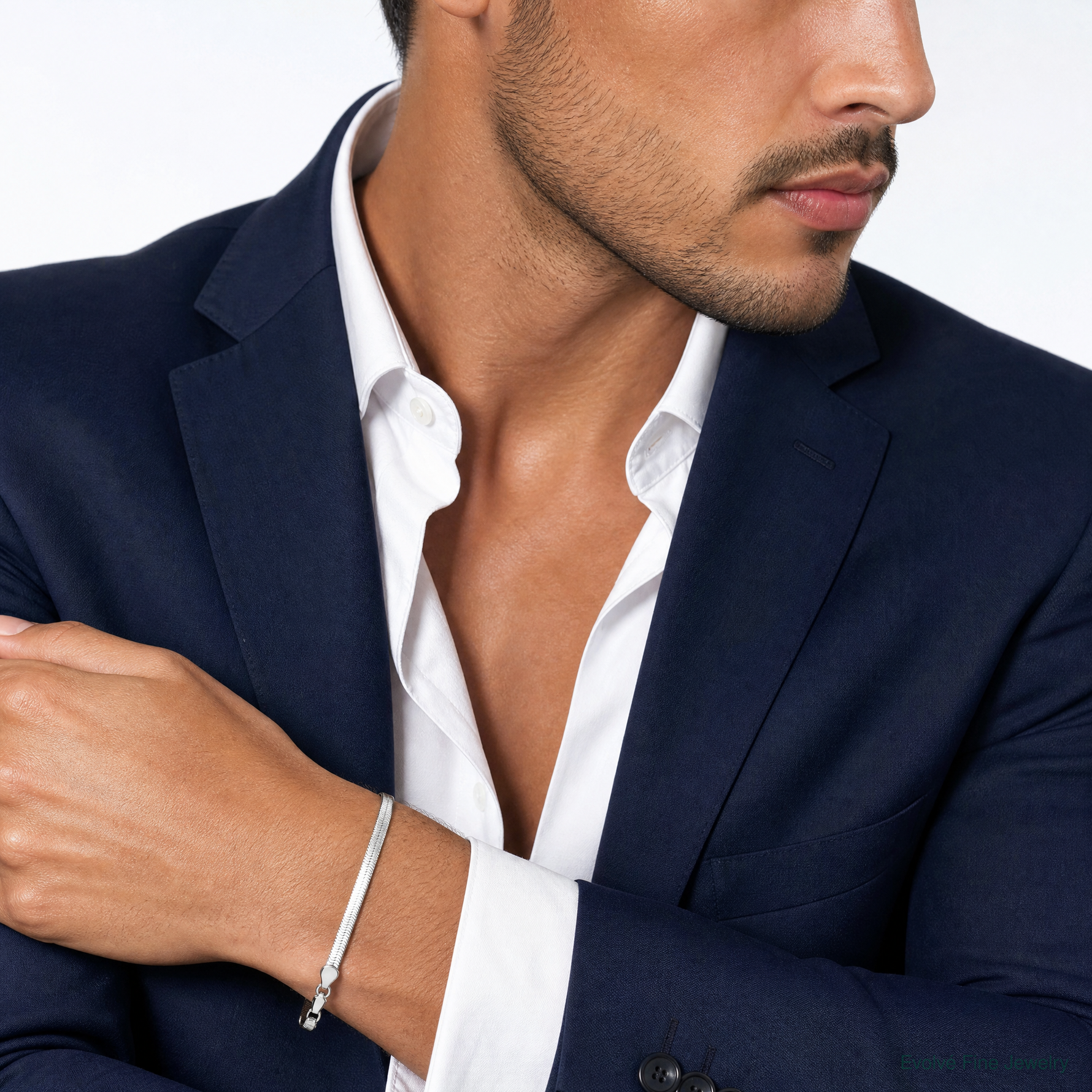 Sterling Silver 5.25mm Magic Herringbone Chain - Model Shot