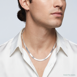 Sterling Silver 7.3mm Magic Herringbone Chain - Model Shot