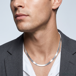 Sterling Silver 8mm Magic Herringbone Chain - Model Shot