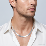 Sterling Silver 10.5mm Magic Herringbone Chain - Model Shot
