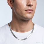 Sterling Silver Rhodium-plated 10.5mm Magic Herringbone Chain - Model Shot