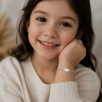 Sterling Silver Polished Angel Baby Engraveable ID Bracelet - Model Shot