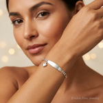 Sterling Silver ID with Heart Figaro Link Bracelet - Model Shot