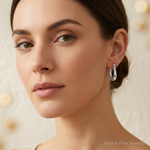Leslie's Sterling Silver Rhodium-plated Huggie Earrings - Model Shot