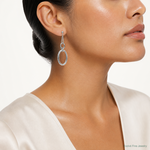 Leslie's Sterling Silver Rh-plated Oval Post Dangle Earrings - Model Shot