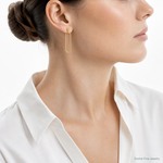 Leslie's Sterling Silver Gold-plated Polished Paperclip Post Dangle Earring - Model Shot
