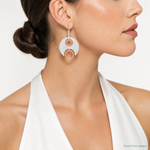 Leslie's SS Rhodium/Rose gold-plat Polished/Brushed Dangle Earrings - Model Shot