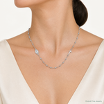 Leslie's Sterling Silver Rhod-pl Cross and Miraculous Medal Necklace - Model Shot