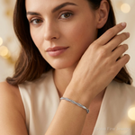 Leslie's Sterling Silver RH-plated Polished and Twisted Bracelet - Model Shot