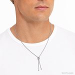 Leslie's Sterling Silver RH-plated Pol. w/Knot Drop w/2in ext. Necklace - Model Shot