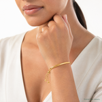 Leslie's Sterling Silver Gold-plated Polished Adjustable Bangle - Model Shot