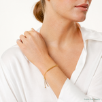 Leslie's Sterling Silver Gold-tone Polished Beaded Adjustable Bracelet - Model Shot