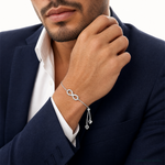 Leslie's Sterling Silver RH-plated Polished Infinity Adjustable Bracelet - Model Shot