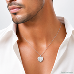 SS RH-pl Brushed And Polished Footprints And Star 16mm Heart Locket - Model Shot