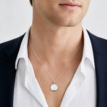 Sterling Silver RH-pl Brushed And Polished Multi Heart 20mm Round Locket - Model Shot