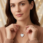 Sterling Silver Rhodium-plated 20mm D/C Grandma Heart Locket - Model Shot