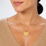 Sterling Silver Gold-tone Floral Cross Ash Holder Heart Locket - Model Shot