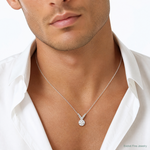 Sterling Silver CZ Pendant Chain Slide - Model Shot