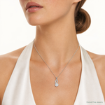 Sterling Silver CZ Pendant Chain Slide - Model Shot
