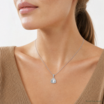 Sterling Silver Rhodium-plated Polished CZ Pendant - Model Shot
