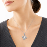 Sterling Silver Platinum-plated Vibrant CZ Pendant - Model Shot