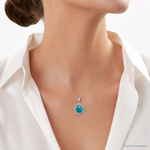 Sterling Silver Rhodium-plated w/Reconstituted Turquoise Pendant - Model Shot