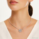 Sterling Silver Platium-plated Rose-tone Vibrant CZ Chain Slide - Model Shot