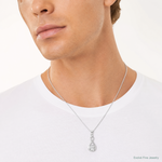 Sterling Silver Rhodium-plated 6.5mm CZ Teardrop Pendant - Model Shot