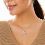 Sterling Silver Vibrant CZ Pendant - Model Shot
