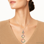 Sterling Silver Rhodium-plated Multi-color Nano Crystal Pendant - Model Shot