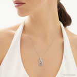 Sterling Silver Rh-plated Polished CZ Swirl Chain Slide - Model Shot