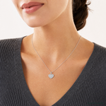 Sterling Silver Rhodium-plated Polished and CZ Pave Heart Pendant - Model Shot
