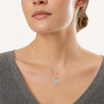 Pure Fire Sterling Silver Rhodium-plated Fancy CZ Drop Pendant - Model Shot