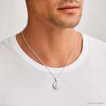 Sterling Silver Polished and Textured CZ Knot Pendant - Model Shot