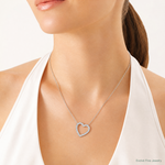 Sterling Silver Rhodium-plated CZ Heart Slide Pendant - Model Shot
