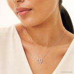 Sterling Silver Rhodium-plated CZ Heart Pendant - Model Shot