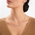 Sterling Silver Rhodium-plated Polished 3.15mm Paperclip Chain - Model Shot