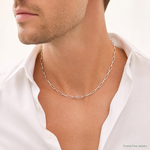 Sterling Silver Polished 4.5mm Paperclip Chain - Model Shot