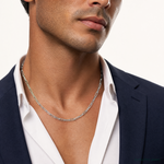 Sterling Silver Polished 6.5mm Paperclip Chain - Model Shot