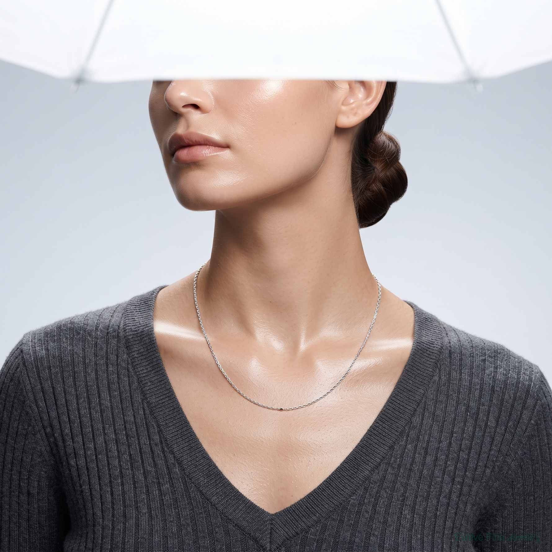 Sterling Silver 1.15mm Flat Cable Chain - Model Shot