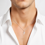 Sterling Silver/Rhodium-plated Satin Number 7 Charm - Model Shot