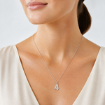 Sterling Silver/Rhodium-plated Satin Number 4 Charm - Model Shot