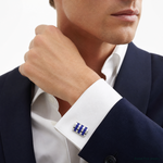Sterling Silver Lapis Cuff Links - Model Shot