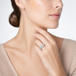 Sterling Silver Rhodium-plated 2-Piece CZ Wedding Set Ring - Model Shot
