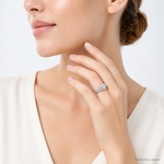 Sterling Silver Rhodium-plated CZ Antique Style Ring - Model Shot