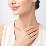 Sterling Silver Rhodium-plated Marquise Shape Center CZ Ring - Model Shot