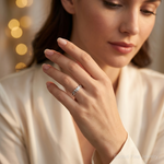 Sterling Silver & CZ Polished Mom Ring - Model Shot