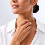 Sterling Silver Rhodium-plated Solitaire Marquise CZ Ring - Model Shot