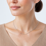 Sterling Silver Rhodium-plated 1.25mm Round Spiga Chain - Model Shot