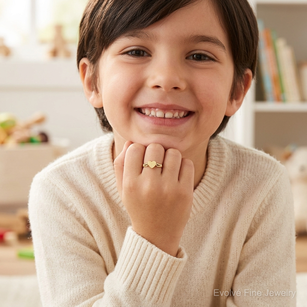14k Children's Heart Ring - Model Shot